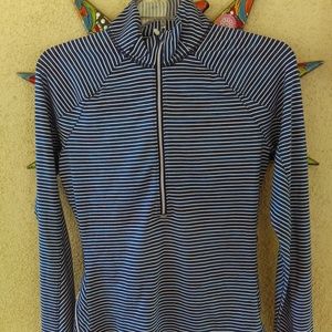 Athleta Sport Pullover Blue/White Stripes Size S